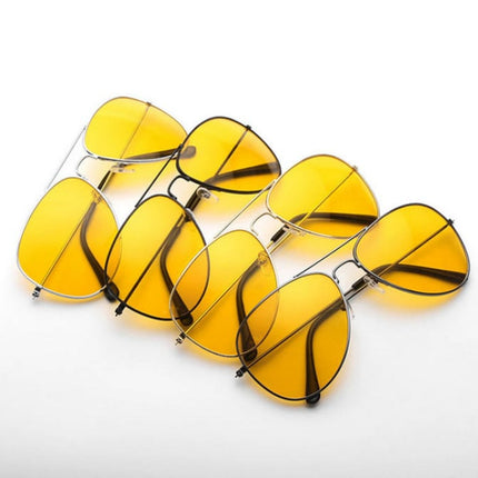 Men's Retro Style Sunglasses with Large Yellow Lenses - wnkrs
