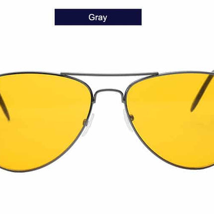 Men's Retro Style Sunglasses with Large Yellow Lenses - wnkrs