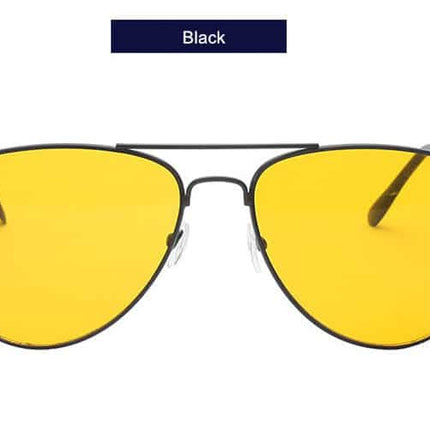 Men's Retro Style Sunglasses with Large Yellow Lenses - wnkrs