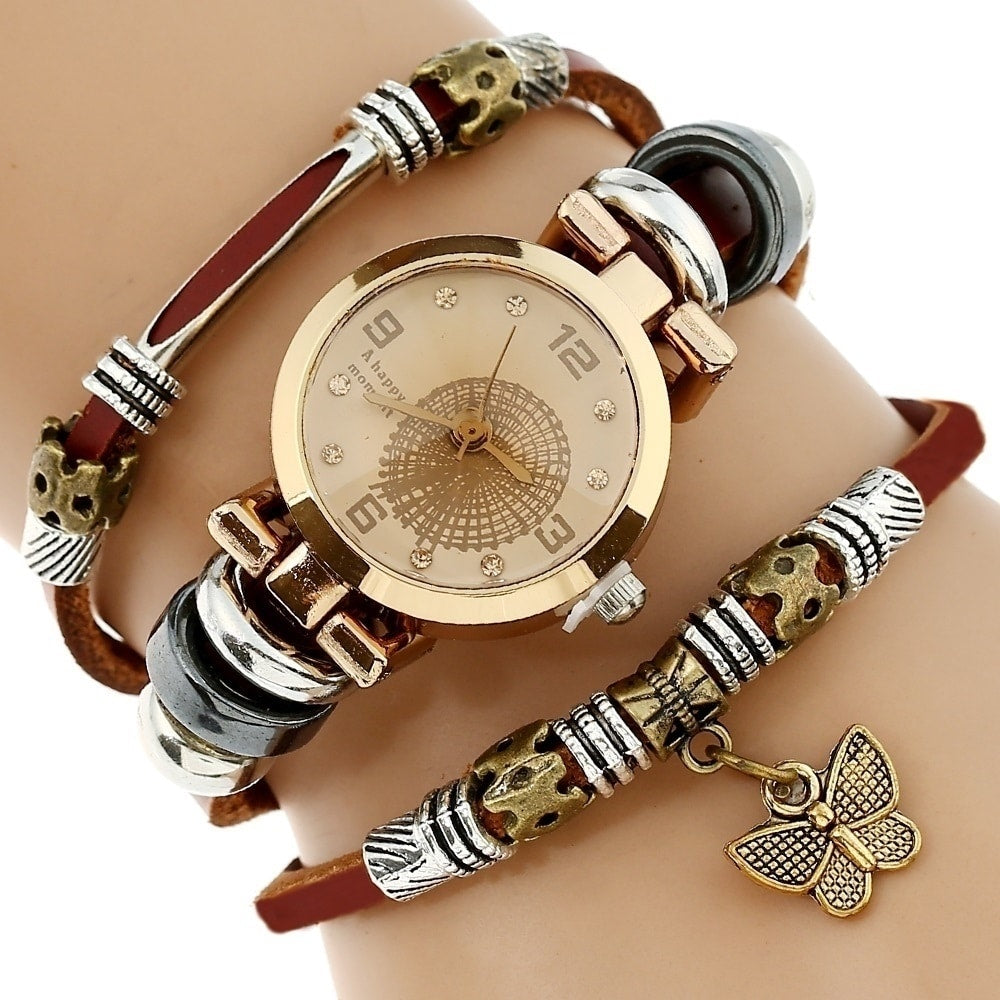 Women's Triple Bracelet Boho Watch