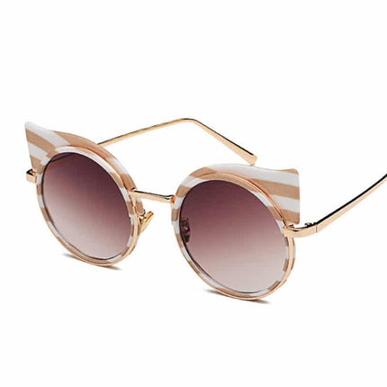 Women's Cat Eye Striped Gradient Sunglasses - wnkrs