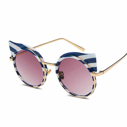 Women's Cat Eye Striped Gradient Sunglasses - wnkrs