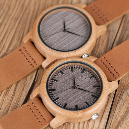 Round Bamboo Wood Watches With Leather Band - wnkrs