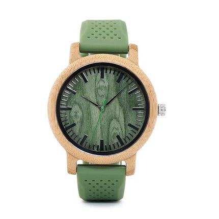 Round Bamboo Wood Watches With Leather Band - wnkrs