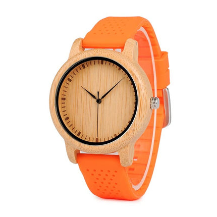 Round Bamboo Wood Watches With Leather Band - wnkrs