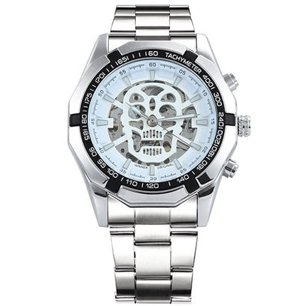Stainless Steel Mechanical Wristwatches for Men with Skull Design - wnkrs