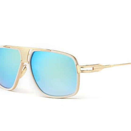 Men's Retro Style Sunglasses with Large Colorful Lenses - wnkrs