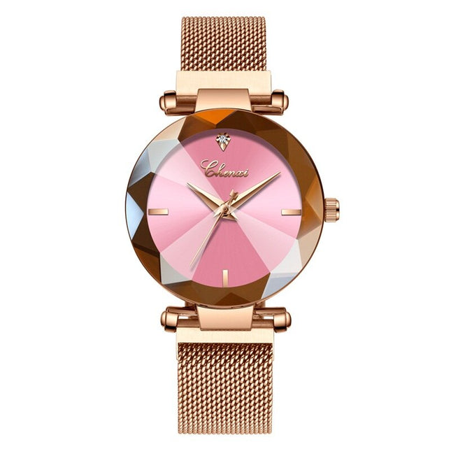 Women's Stylish Diamond Dial Watch - wnkrs