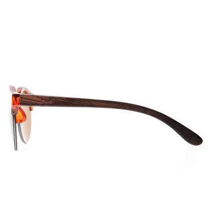 Half Frame Round Bamboo Sunglasses - wnkrs