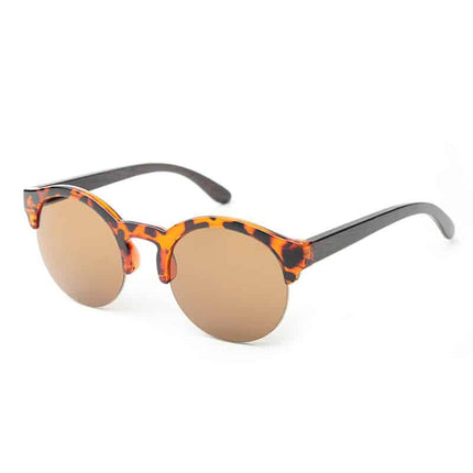 Half Frame Round Bamboo Sunglasses - wnkrs