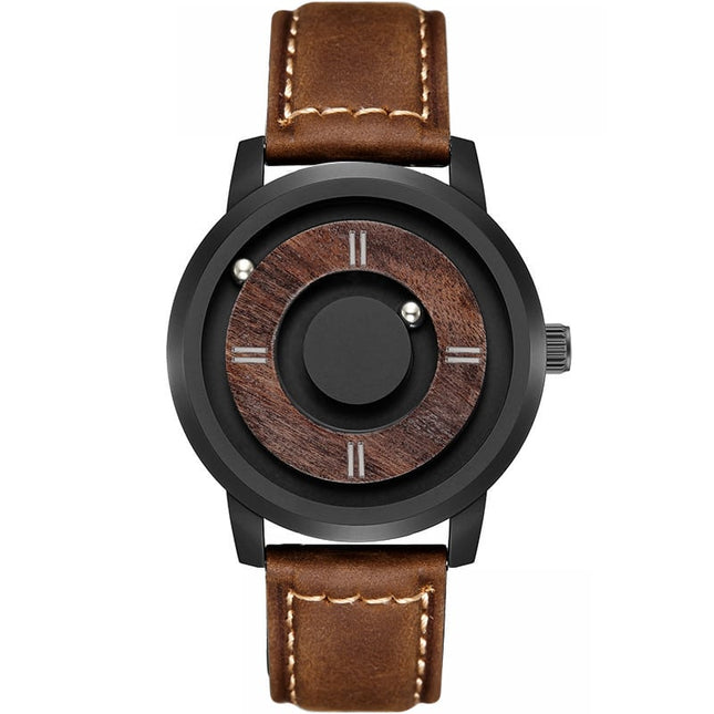 Men's Wooden Dial Watch with Leather Strap - wnkrs