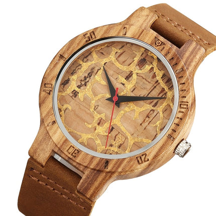 Geometric Printed Bamboo Wood Women's Watches - wnkrs