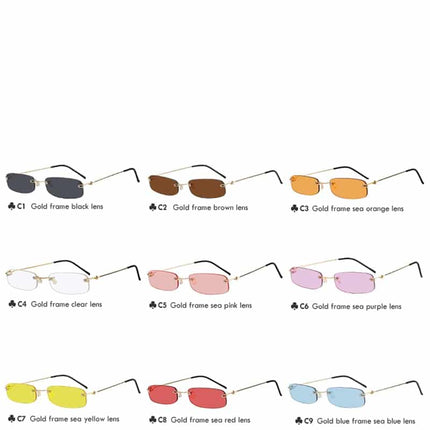 Men's Rimless Rectangle Sunglasses - wnkrs