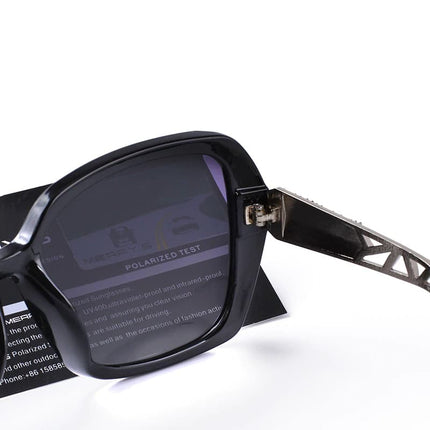 Women's Luxury Black and Silver Polarized Sunglasses with UV400 Protection - wnkrs