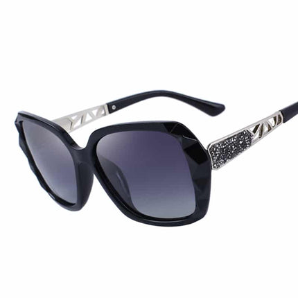 Women's Luxury Black and Silver Polarized Sunglasses with UV400 Protection - wnkrs