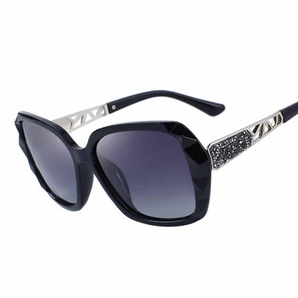 Women's Luxury Black and Silver Polarized Sunglasses with UV400 Protection - wnkrs