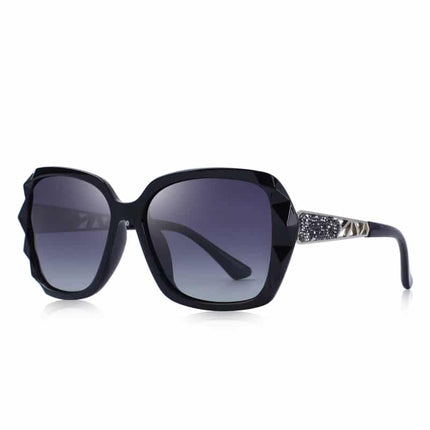 Women's Luxury Black and Silver Polarized Sunglasses with UV400 Protection - wnkrs