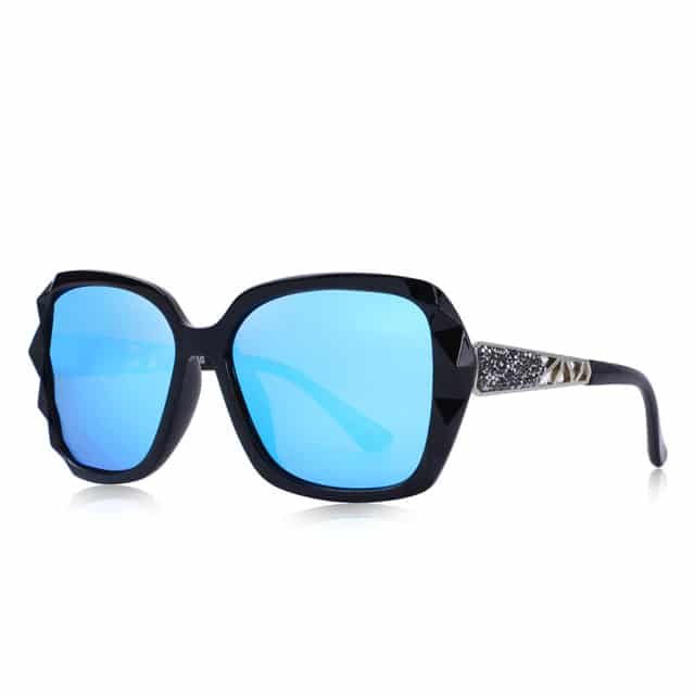 Women's Luxury Black and Silver Polarized Sunglasses with UV400 Protection - wnkrs