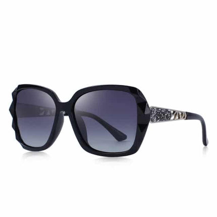 Women's Luxury Black and Silver Polarized Sunglasses with UV400 Protection - wnkrs
