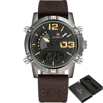 Men's Sport Style Wristwatch with Leather Band - wnkrs