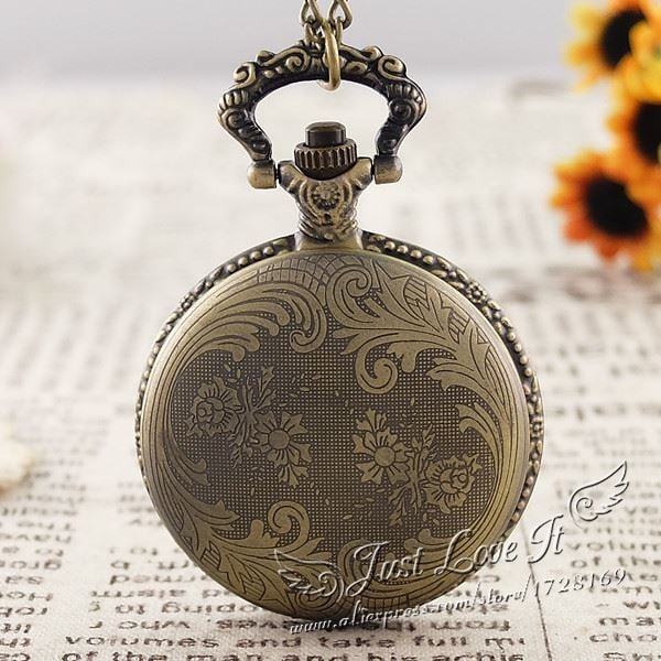 Vintage Bronze Flower Pocket Watch - wnkrs