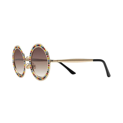 Women's Rhinestone Decorated Round Sunglasses - wnkrs