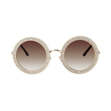 Women's Rhinestone Decorated Round Sunglasses - wnkrs