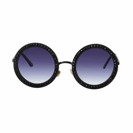 Women's Rhinestone Decorated Round Sunglasses - wnkrs