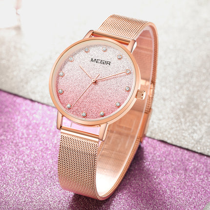 Women's Gradient Glitter Design Dial Watch - wnkrs