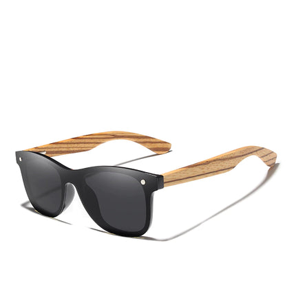 Men's Polarized Sunglasses with Zebra Wood Temples - wnkrs