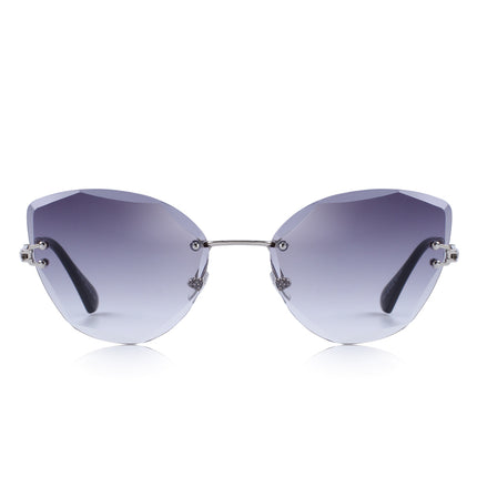 Women's Crystal Shaped Rimless Sunglasses - wnkrs