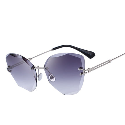 Women's Crystal Shaped Rimless Sunglasses - wnkrs