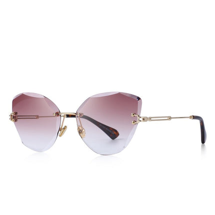 Women's Crystal Shaped Rimless Sunglasses - wnkrs