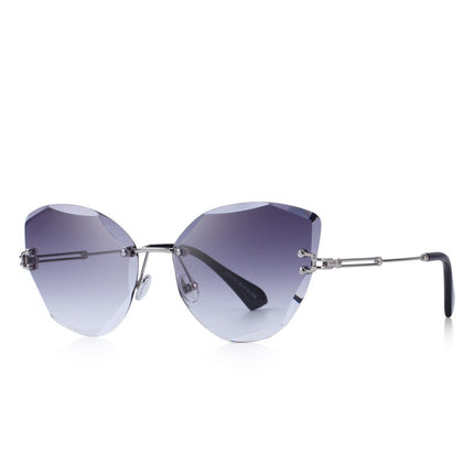 Women's Crystal Shaped Rimless Sunglasses - wnkrs