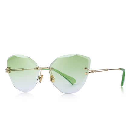 Women's Crystal Shaped Rimless Sunglasses - wnkrs