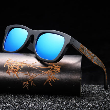 Men's Patterned Bamboo Frame Sunglasses - wnkrs