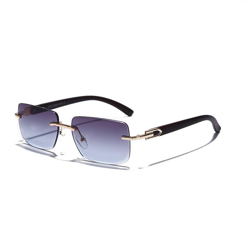 Men's Rectangular Rimless Sunglasses