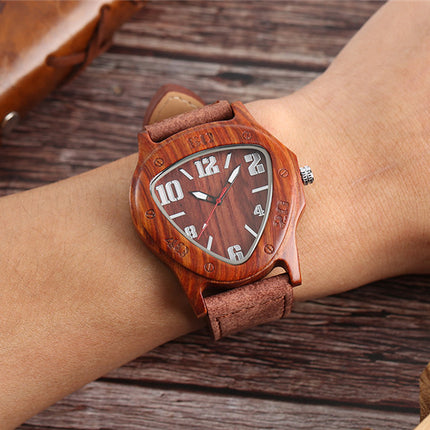 Triangle-Shaped Bamboo Wood Men's Watches - wnkrs