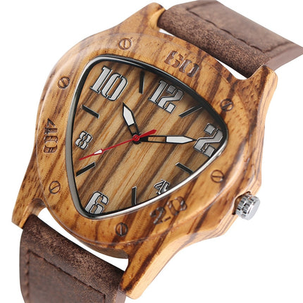 Triangle-Shaped Bamboo Wood Men's Watches - wnkrs