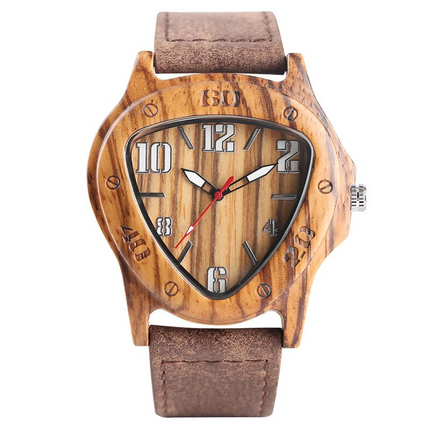 Triangle-Shaped Bamboo Wood Men's Watches - wnkrs