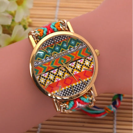Women's Boho Stripes Woven Bracelet Watches - wnkrs