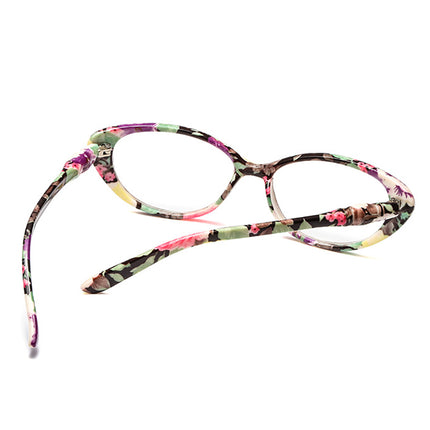 Women's Floral Pattern Frame Mirror Eyeglasses - wnkrs
