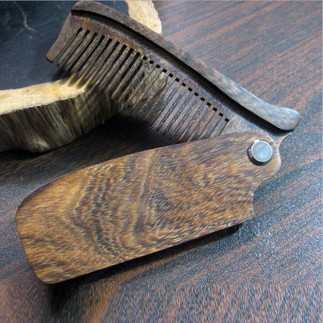 Black Sandalwood Folding Beard Comb - wnkrs