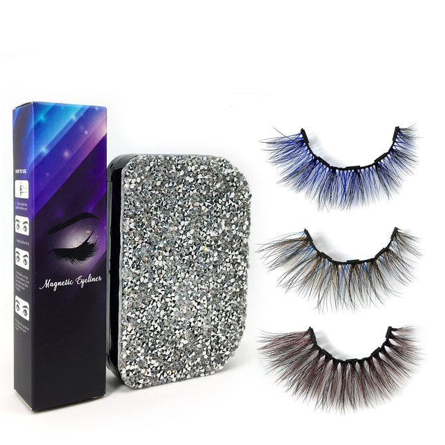 Color Magnetic Eyelashes with Crystal Case - wnkrs