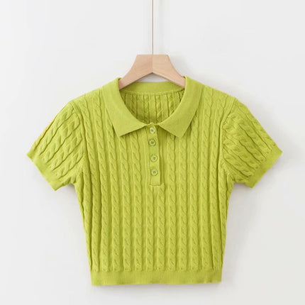 Vintage Knitted Crop Top for Women - Wnkrs