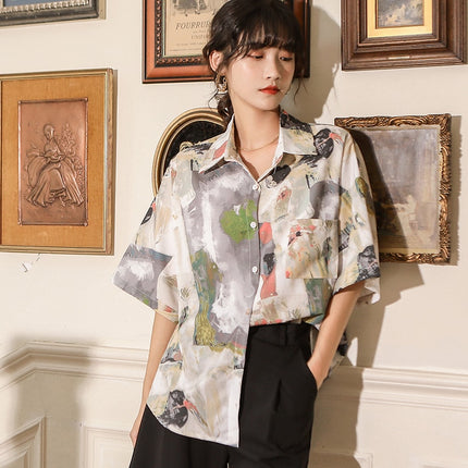 Women's Oversized Short Sleeve Blouse - Wnkrs