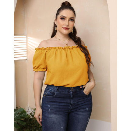 Off-Shoulder Tee with Puff Sleeves - Wnkrs