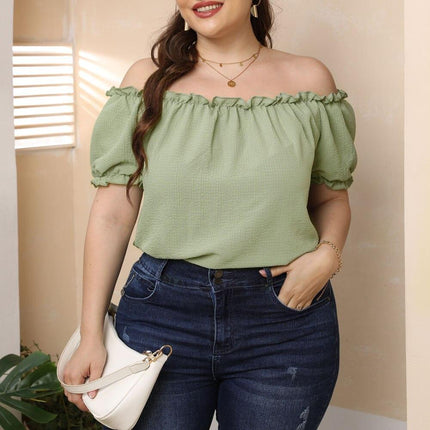 Off-Shoulder Tee with Puff Sleeves - Wnkrs