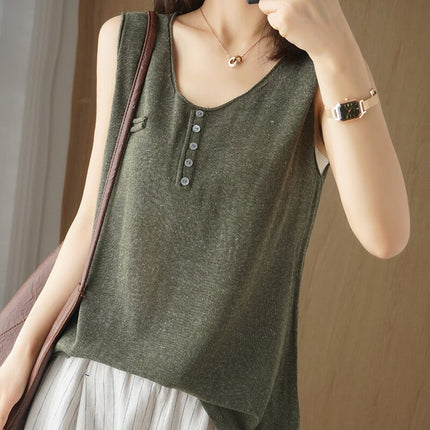 Women's Cotton and Linen Tank Top - Wnkrs