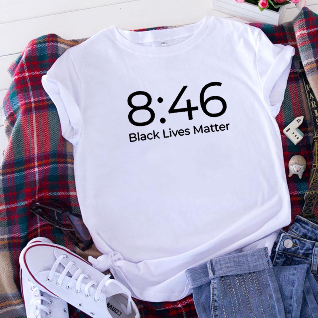 8:46 Black Lives Matter Cotton T-Shirt for Women